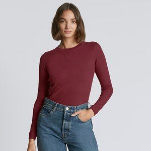 NWT Everlane Organic Cotton Waffle Tee Medium in Brandy